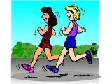 Two women jogging